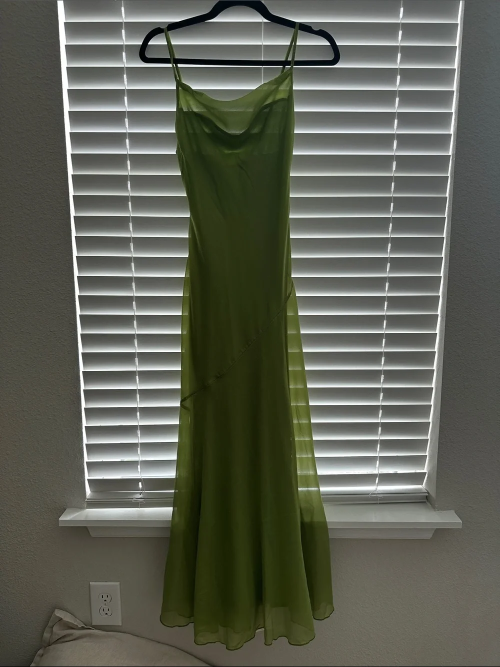 Abercrombie & Fitch Green Maxi Cowl Neck Dress XXSP